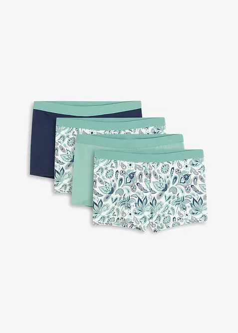Lot de 4 boxers coton femme, bonprix