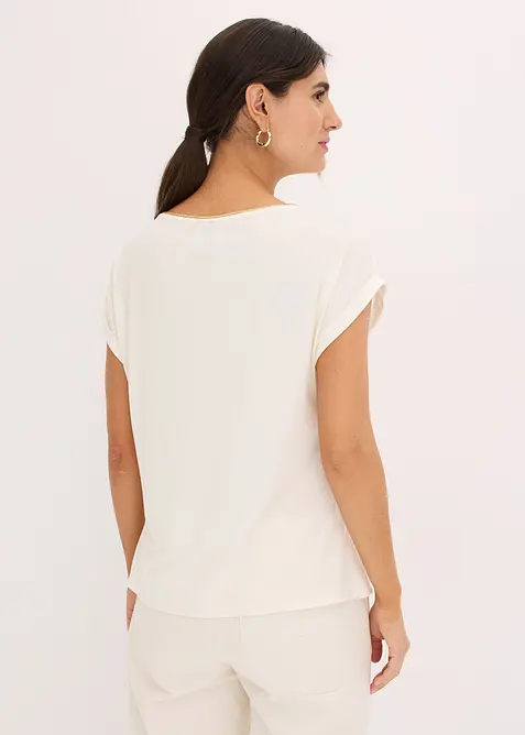 T-shirt à empiècement tissé, bonprix