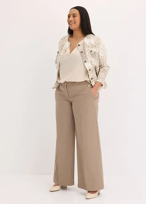 Pantalon large en mati&egrave;re extensible, bonprix