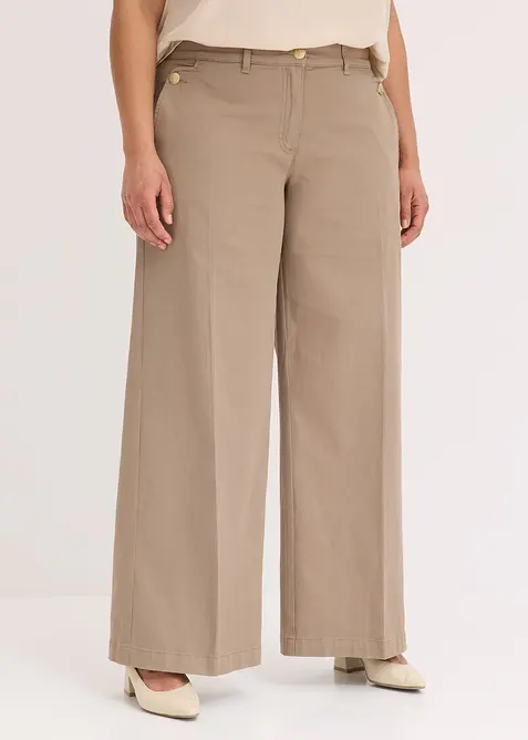 Pantalon large en mati&egrave;re extensible, bonprix