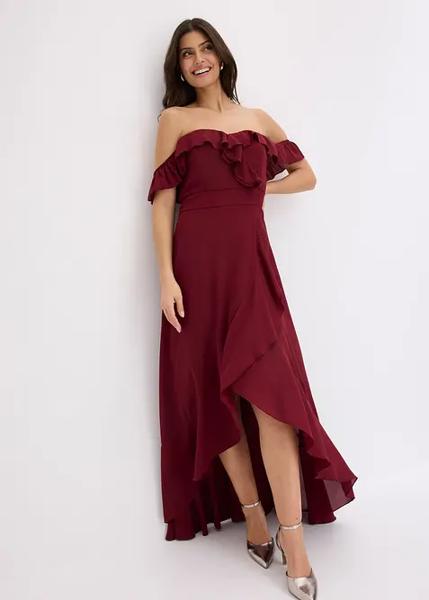 Robe encolure Bardot à volants, bonprix