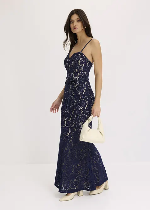 Robe en dentelle avec bretelles et ruban satiné, bonprix