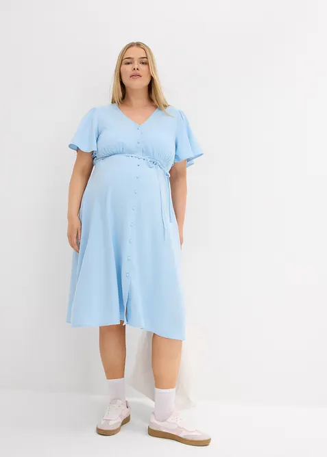 Robe de grossesse et d'allaitement avec patte de boutonnage, bonprix