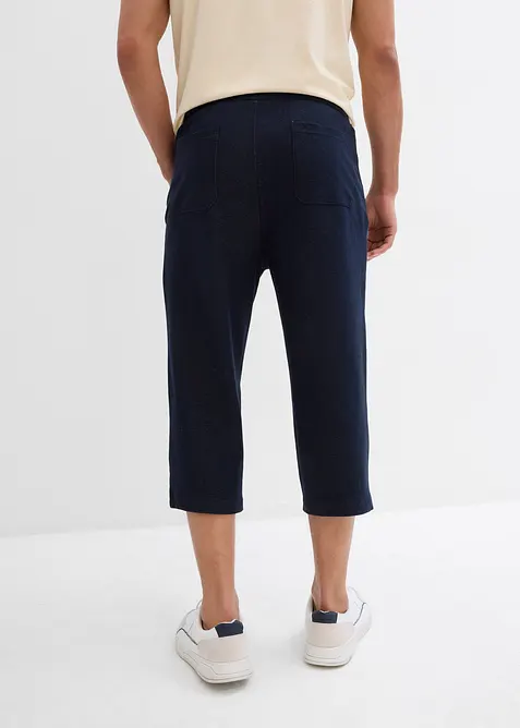 Pantalon 3/4 molleton aspect denim à taille élastiquée, bonprix