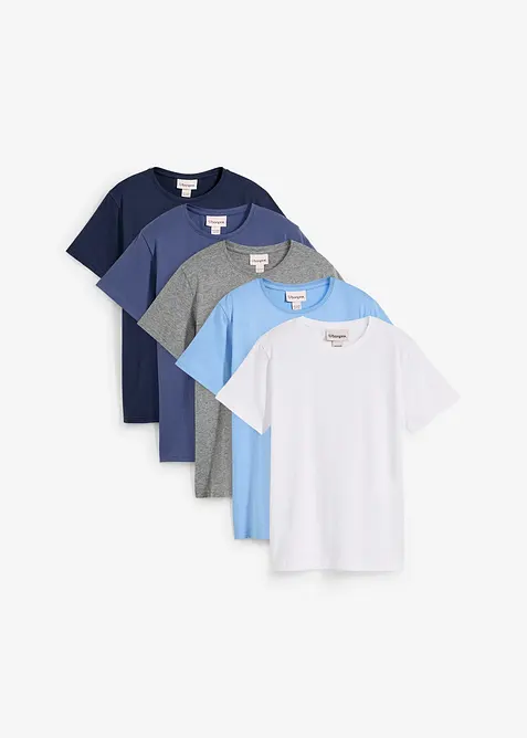 Lot de 5 T-shirts 100% coton, bonprix