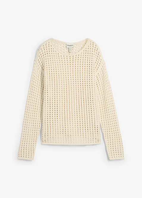 Pull en maille ajour&eacute;e, bonprix