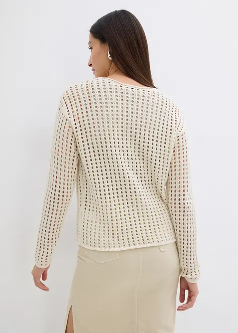 Pull en maille ajour&eacute;e, bonprix