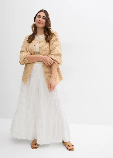 Jupe longue rayée, 100% coton, bonprix