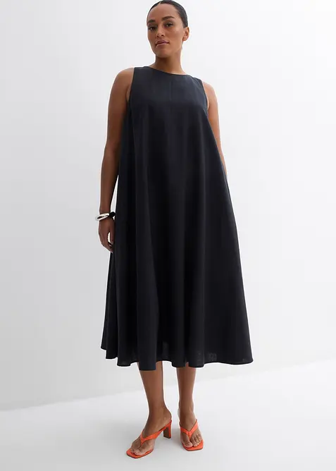 Robe midi évasée en viscose mélangée, bonprix