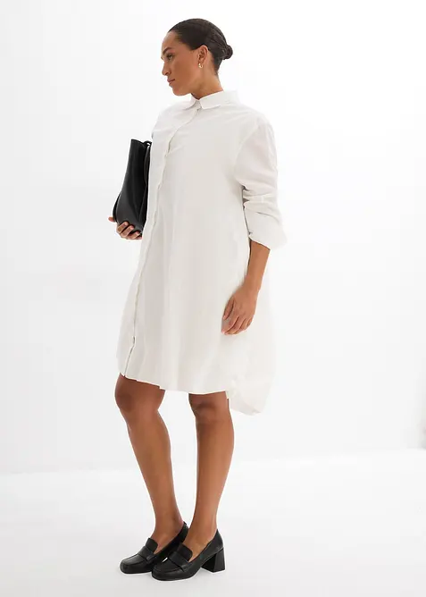 Robe-chemise 100% coton &agrave; base boule, bonprix