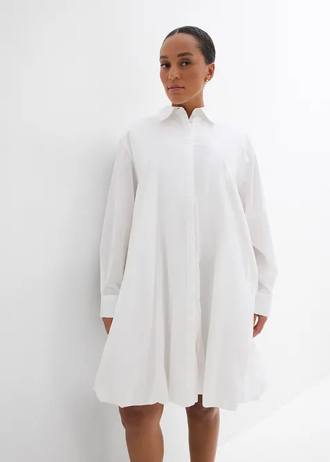 Robe-chemise 100% coton &agrave; base boule, bonprix