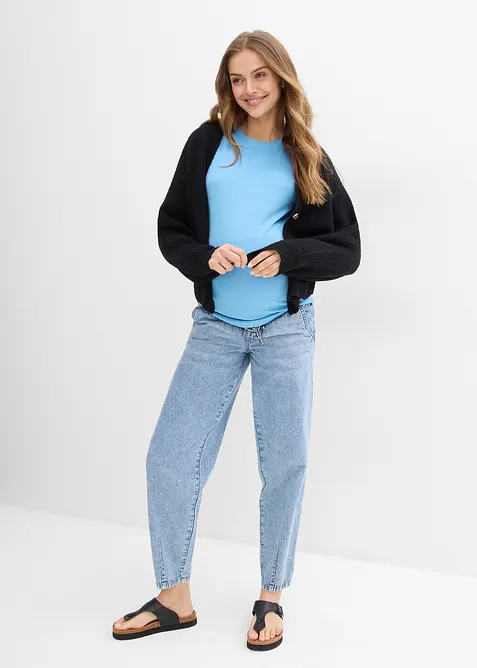 Lot de 2 t-shirts de grossesse côtelés 100% coton, bonprix