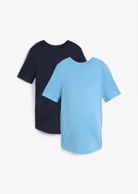 Lot de 2 t-shirts de grossesse côtelés 100% coton, bonprix