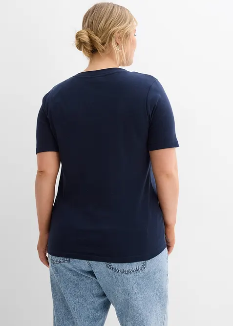 Lot de 2 t-shirts de grossesse côtelés 100% coton, bonprix