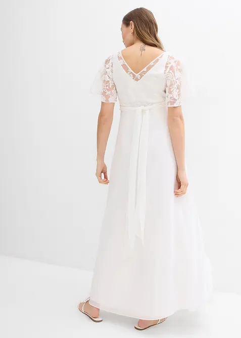 Robe de mariée 2en1 pour femme enceinte avec fonction allaitement discrète, bonprix