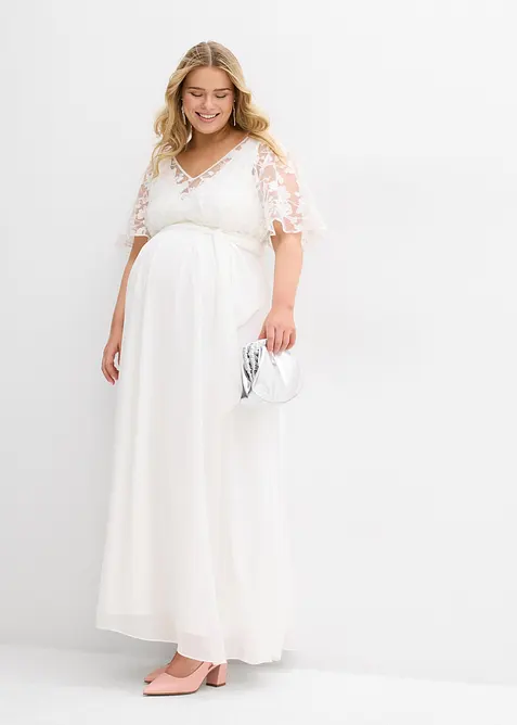 Robe de mariée 2en1 pour femme enceinte avec fonction allaitement discrète, bonprix