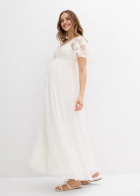 Robe de mariée 2en1 pour femme enceinte avec fonction allaitement discrète, bonprix