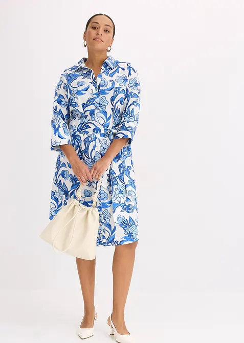 Robe-chemise en coton mélangé, bonprix