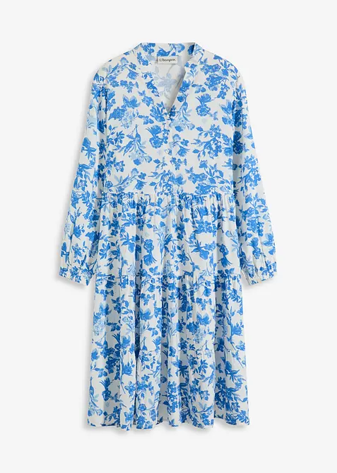 Robe à col Henley en viscose fluide, bonprix