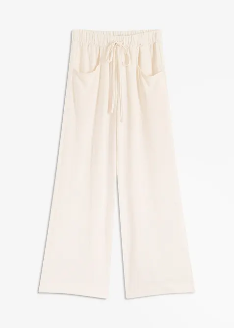 Pantalon large en crêpe léger, bonprix