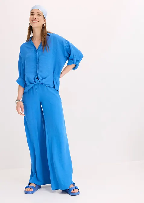 Pantalon large en cr&ecirc;pe l&eacute;ger, bonprix