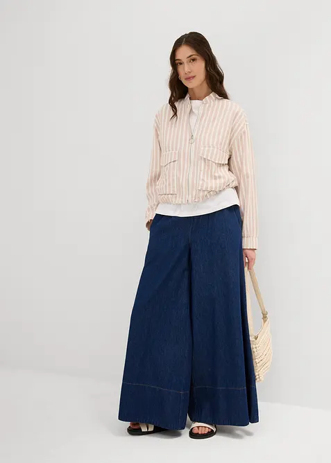 Veste style bomber, aspect lin, bonprix