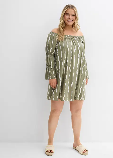 Robe col Bardot en viscose fluide, bonprix