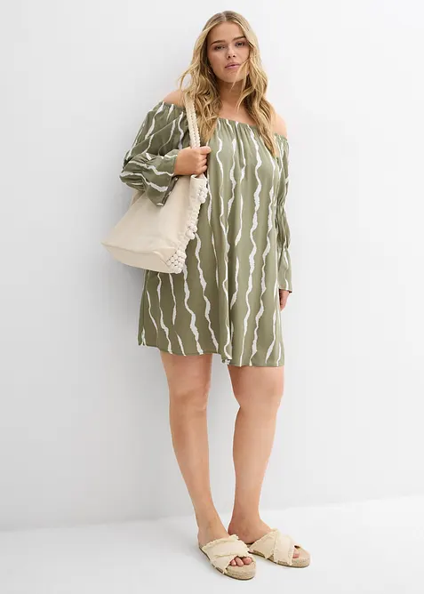 Robe col Bardot en viscose fluide, bonprix