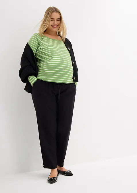Pantalon de grossesse en lin majoritaire, droit, bonprix