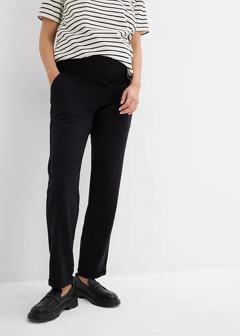 Pantalon de grossesse en lin majoritaire, droit, bonprix