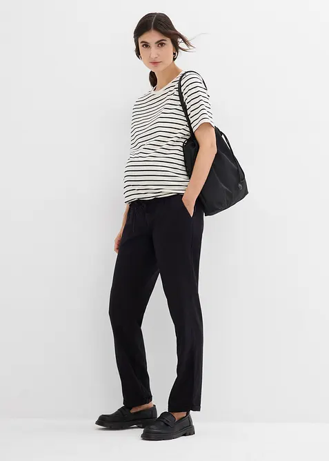 Pantalon de grossesse en lin majoritaire, droit, bonprix