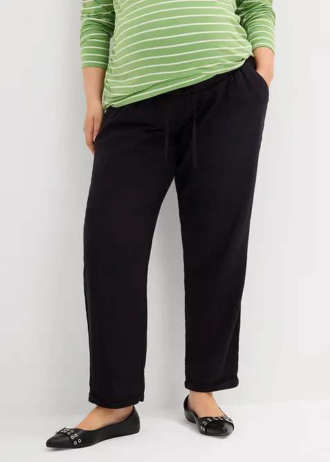 Pantalon de grossesse en lin majoritaire, droit, bonprix