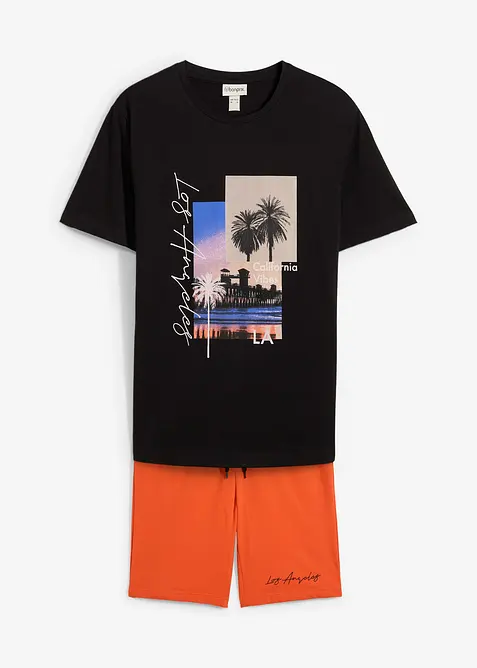 T-shirt et bermuda sweat 100% coton (ens. 2 pces), bonprix