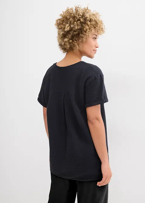 Tunique à manches courtes en gaze de coton, bonprix