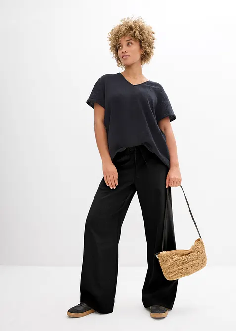 Tunique à manches courtes en gaze de coton, bonprix