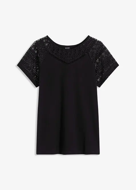 T-shirt &agrave; dentelle, bonprix