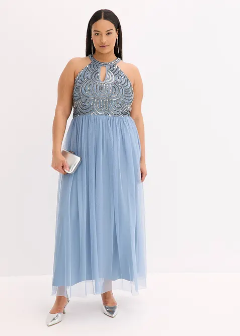 Robe longue brodée de sequins, bonprix