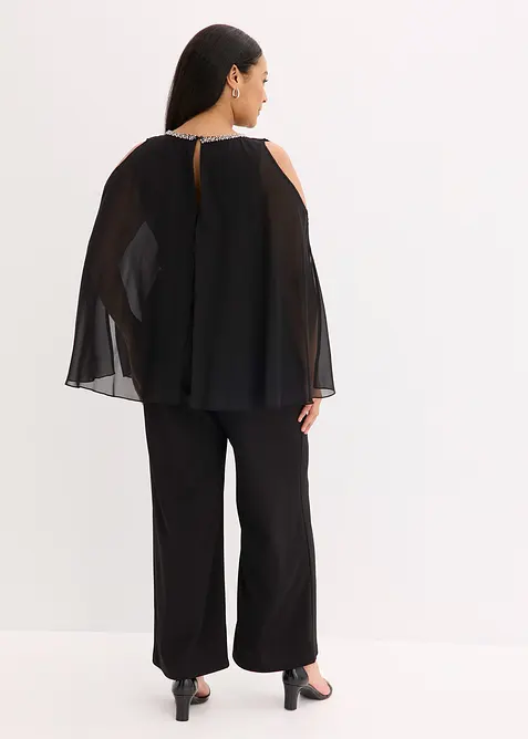 Combinaison avec haut drapé et strass, bonprix