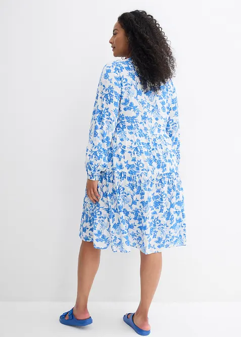 Robe à col Henley en viscose fluide, bonprix