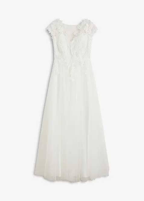Robe de mariée en tulle délicat et dentelle, bonprix