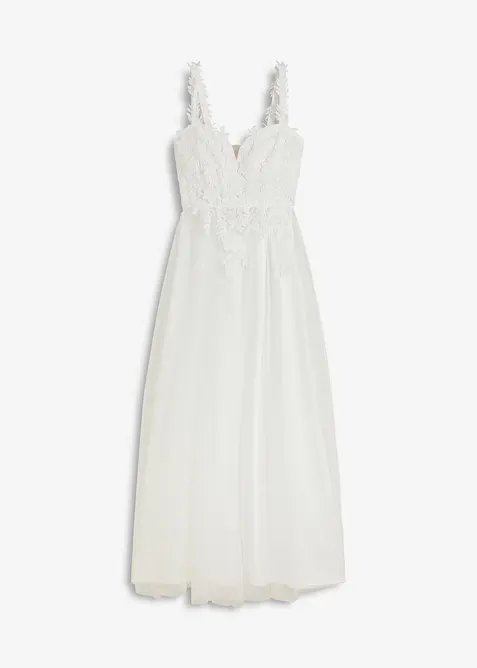 Robe de mariée en tulle délicat et dentelle, bonprix