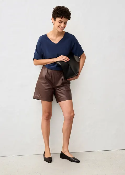 Short en cuir nappa d’agneau, bonprix
