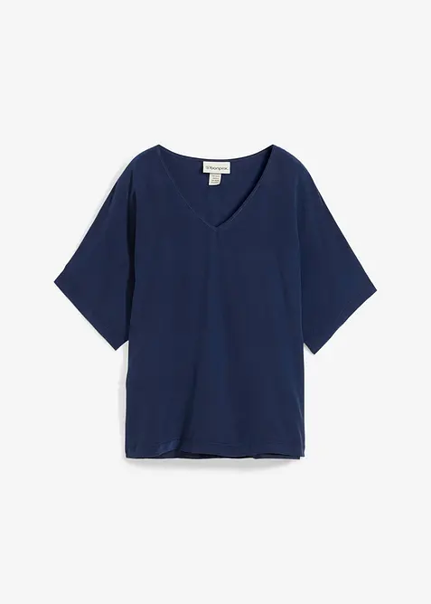 T-shirt avec soie et empiècement tissé, bonprix