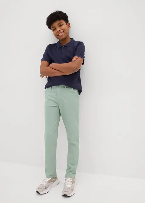 Pantalon chino en coton extensible à taille réglable, slim, bonprix