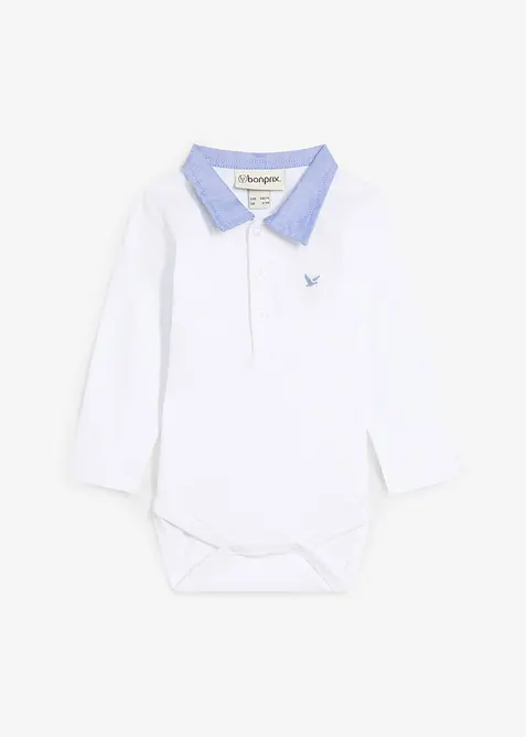 Body bébé à col chemise, 100% coton, bonprix