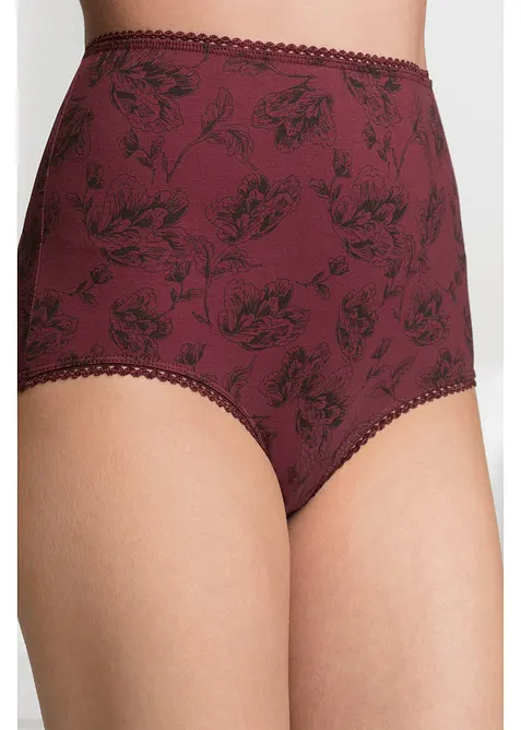 Lot de 4 slips taille haute coton, bonprix