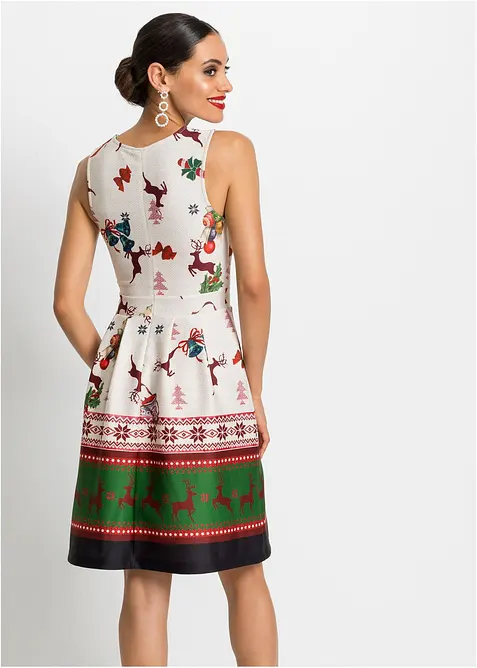 Robe fourreau en néoprène avec un motif de Noël, bonprix