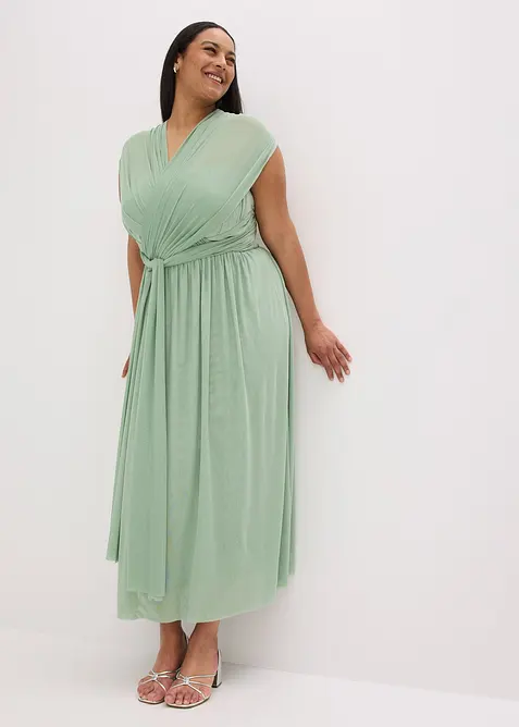 Robe longue en mesh, avec plusieurs façons de la porter, bonprix