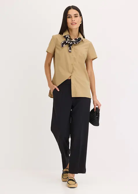 Chemisier manches courtes en popeline, bonprix