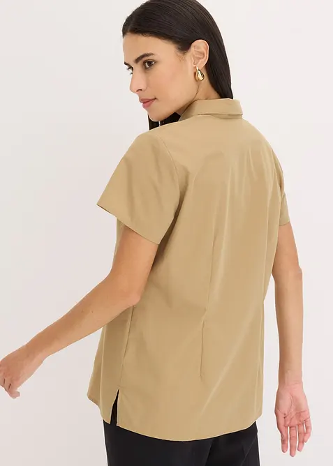 Chemisier manches courtes en popeline, bonprix